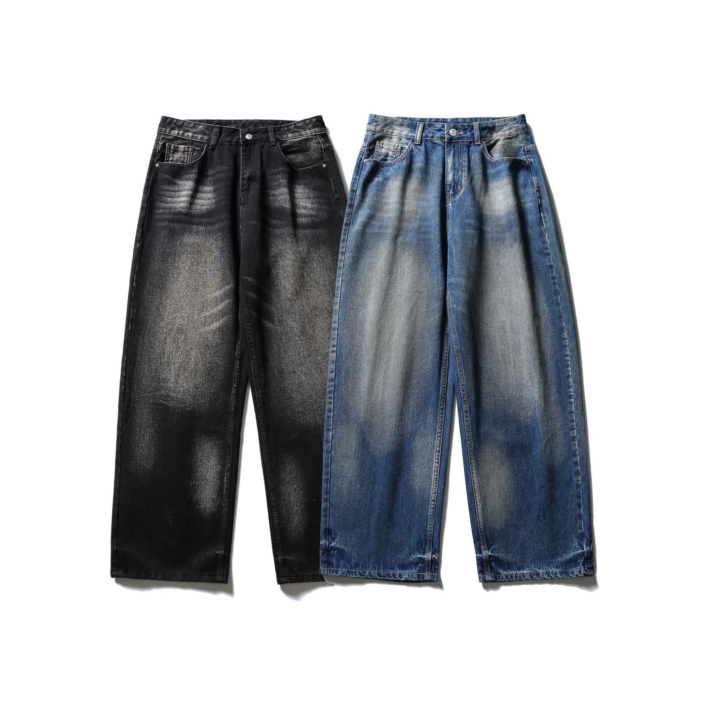 Denim Pants Men Loose Straight Leg Wide Leg Long Pants