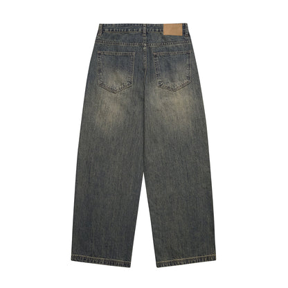 Denim Wide Leg Pants Loose Fit Long Trousers