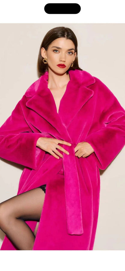 Imitation fur cotton coat thick plush women's coat