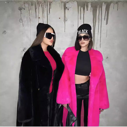 Imitation fur cotton coat thick plush women's coat