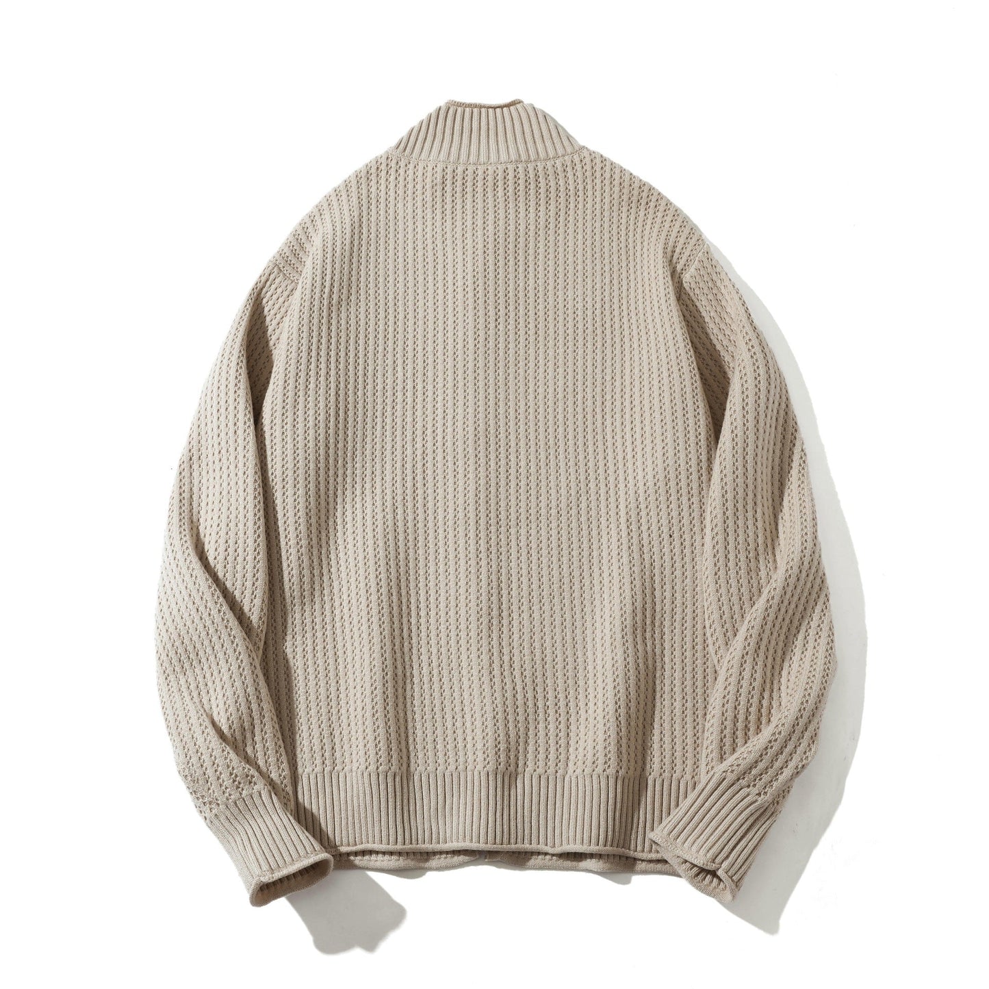 Solid Color Knit Texture Loose Casual Sweater Coat