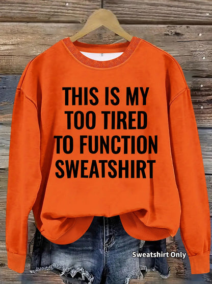 Slogan pattern printed round neck sweatshirt