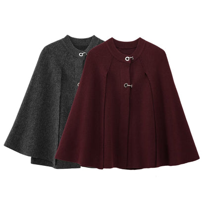Women's Fashion Cloak Design Knitted Coat Coat Top