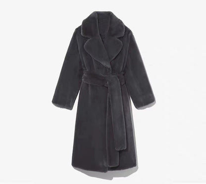 Imitation fur cotton coat thick plush women's coat