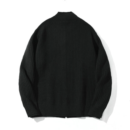 Solid Color Knit Texture Loose Casual Sweater Coat