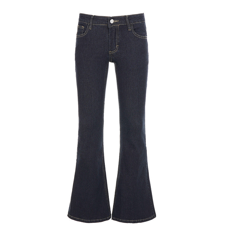 Low waist slim fit flared jeans