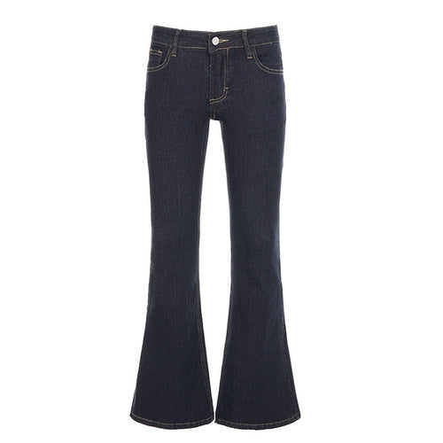 Low waist slim fit flared jeans
