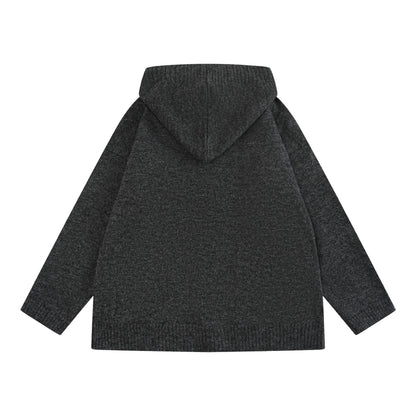 Cleanfit Open Front Cardigan Coat Loose Lazy Style Hooded Sweater