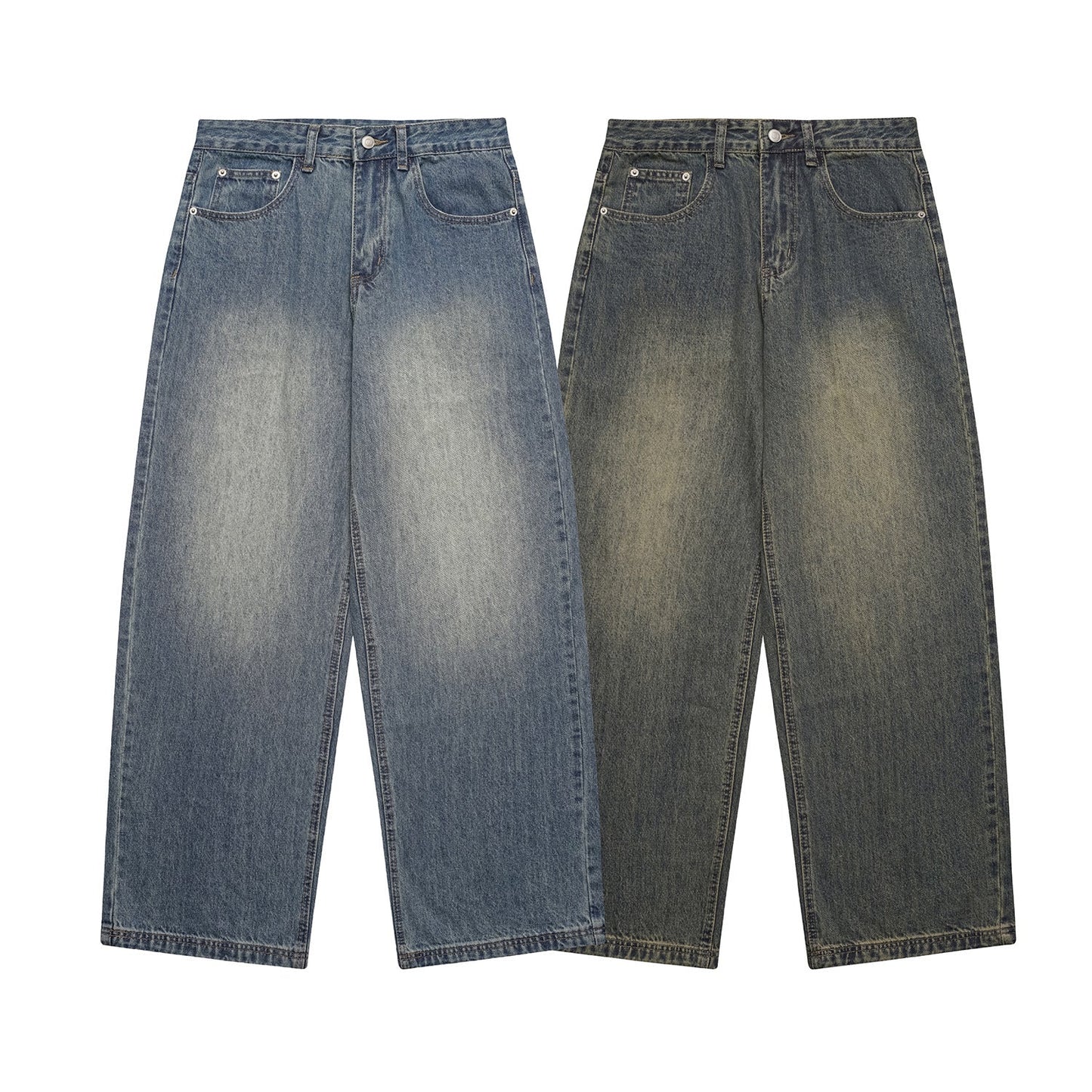 Denim Wide Leg Pants Loose Fit Long Trousers