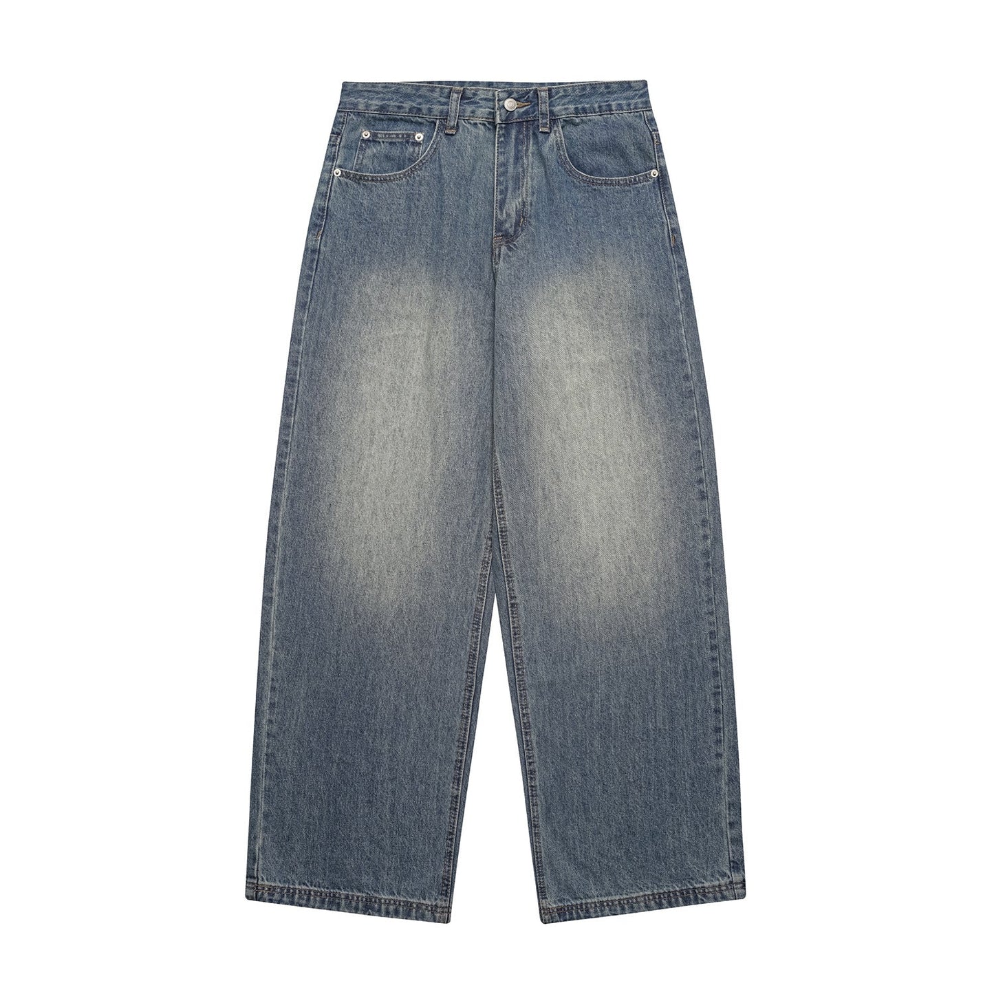 Denim Wide Leg Pants Loose Fit Long Trousers