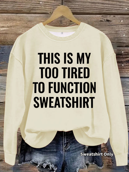 Slogan pattern printed round neck sweatshirt