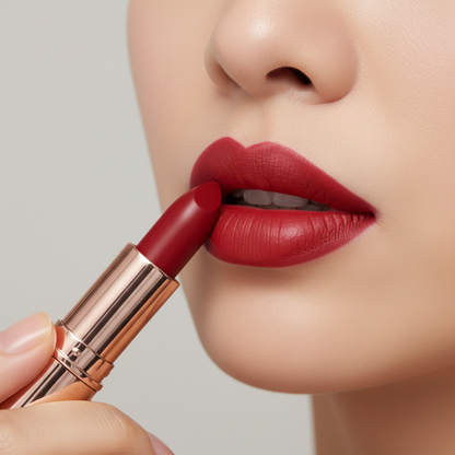 Red Lipstick Application